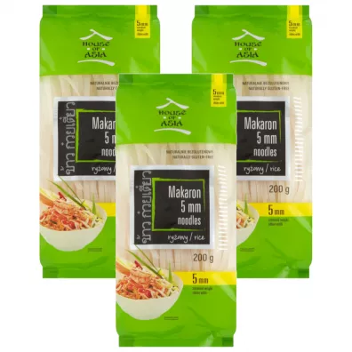 House of Asia Makaron ryżowy 5 mm Zestaw 3 x 200 g