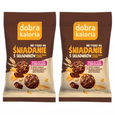 Dobra Kaloria Kulki mocy śniadaniowe owsiane - gorzka czekolada Zestaw 2 x 40 g