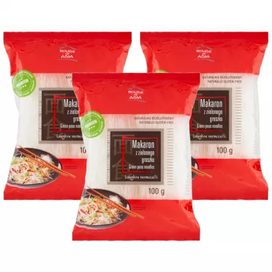 House of Asia Makaron z zielonego groszku nitki Longkou vermicelli Zestaw 3 x 100 g