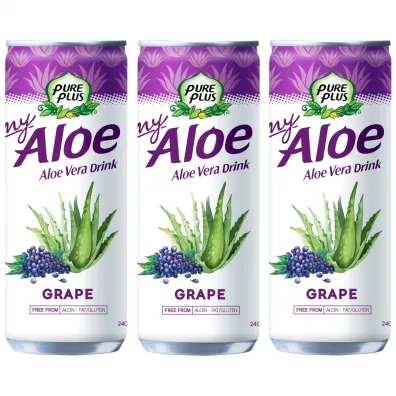 Pure Plus Napój z aloesem Aloe Vera Drink Winogrono zestaw 3 x 240 ml