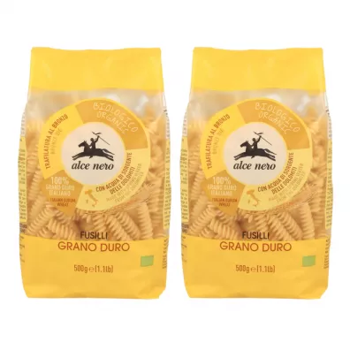 Alce Nero Makaron semolinowy fusilli Zestaw 2 x 500 g Bio