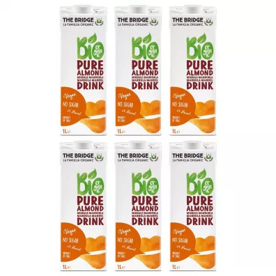 The Bridge Napój migdałowy 6% bez dodatku cukru, bez glutenu Zestaw 6 x 1 L Bio