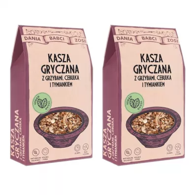 Dania Babci Zosi Kasza gryczana z grzybami, cebulką i tymiankiem Zestaw 500 g