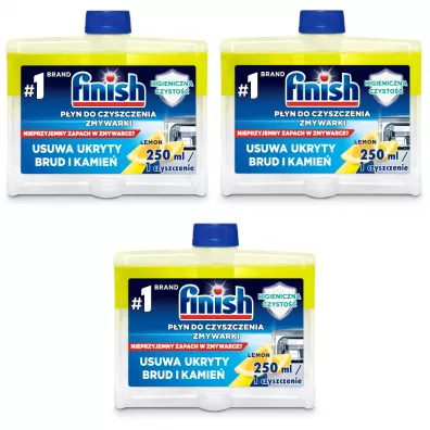 Finish Płyn do czyszczenia zmywarki czyścik Lemon zestaw 3 x 250 ml