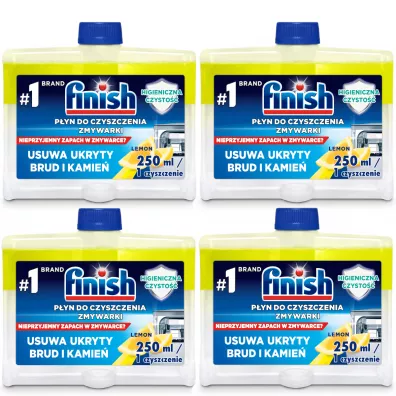 Finish Płyn do czyszczenia zmywarki czyścik Lemon zestaw 4 x 250 ml