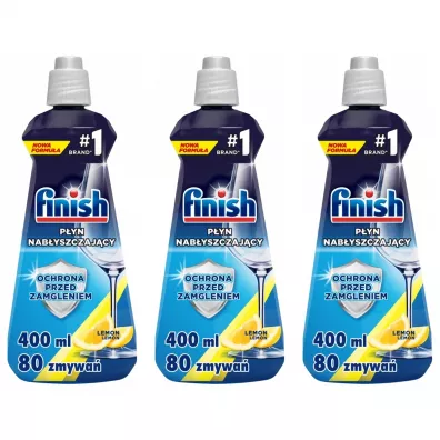 Finish Nabłyszczacz do zmywarki płyn nabłyszczający Lemon zestaw 3 x 400 ml