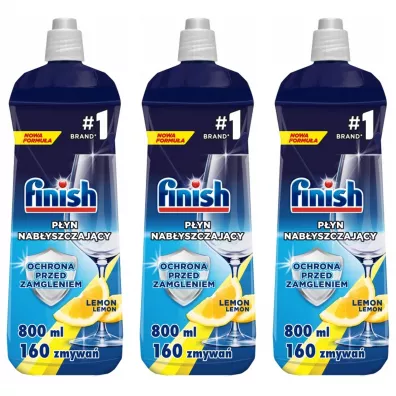 Finish Nabłyszczacz do zmywarki płyn nabłyszczający Lemon zestaw 3 x 800 ml