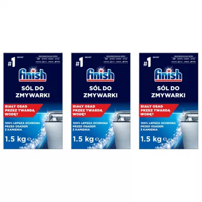 Finish Sól ochronna do zmywarki gruboziarnista zestaw 3 x 1,5 kg