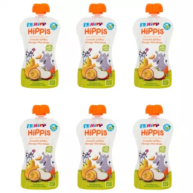 Hipp Mus owocowy Gruszki-Jabłka-Mango-Marakuja po 6. miesiącu zestaw 6 x 100 g Bio