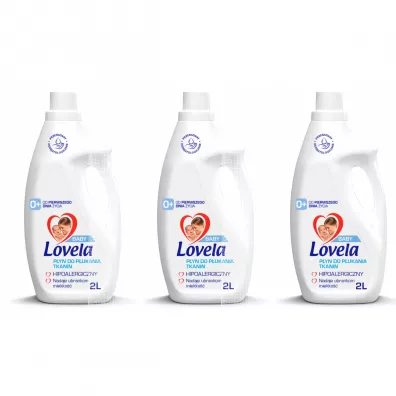 Lovela Płyn do płukania ubranek niemowlęcych i dziecięcych zestaw 3 x 2 L