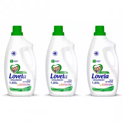 Lovela Family hipoalergiczny płyn do prania dla całej rodziny do kolorów zestaw 3 x 1.85 L