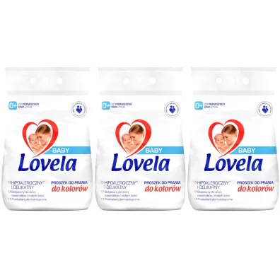 Lovela Baby Hipoalergiczny proszek do prania do kolorów zestaw 3 x 2700 g