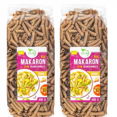 BioLife Makaron żytni pełnoziarnisty rurki Zestaw 2 x 400 g Bio