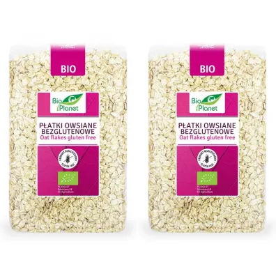 Bio Planet Płatki owsiane bezglutenowe Zestaw 2 x 1 kg Bio
