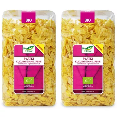 Bio Planet Płatki kukurydziane jasne Zestaw 2 x 250 g Bio