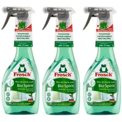 Frosch Płyn do mycia szyb Bio Spirit Zestaw 3 x 500 ml