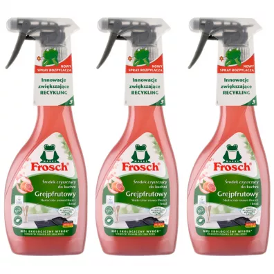 Frosch Środek czyszczący do kuchni grejpfrutowy Zestaw 3 x 500 ml