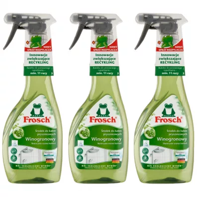 Frosch Środek do kabin prysznicowych winogronowy Zestaw 3 x 500 ml