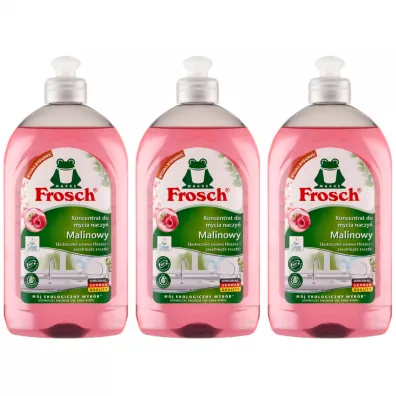 Frosch Płyn do mycia naczyń malinowy koncentrat Zestaw 3 x 500 ml