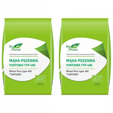 Bio Planet Mąka pszenna tortowa typ 480 Zestaw 2 kg Bio