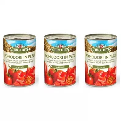 La Bio Idea Pomidory krojone bez skóry Zestaw 3 x 400 g Bio