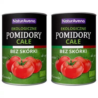 NaturaVena Pomidory całe bez skórki Zestaw 2 x 400 g Bio