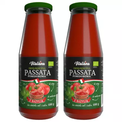 Vitaliana Passata pomidorowa z bazylią Zestaw 1.4 kg Bio