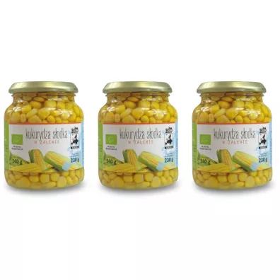 Bio Kontynenty Kukurydza słodka w zalewie (słoik) Zestaw 3 x 340 g Bio