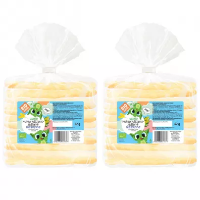 Biominki Wafle kukurydziano-jaglane niesolone Zestaw 2 x 62 g Bio
