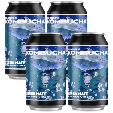 Pragers Kombucha Yerba Mate Zestaw 4 x 330 ml