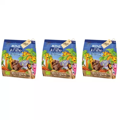 Bio Ania Ciastka kakaowe mini jungle Zestaw 3 x 100 g Bio