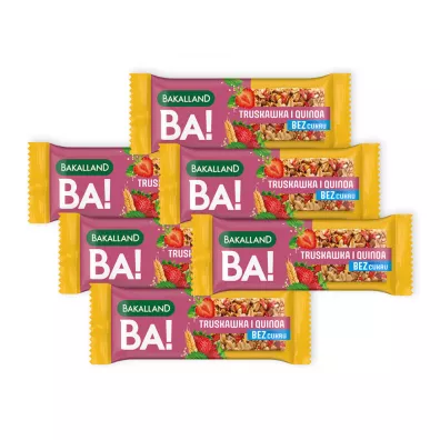 Bakalland Ba! Baton Truskawka i Quinoa Zestaw 6 x 30 g