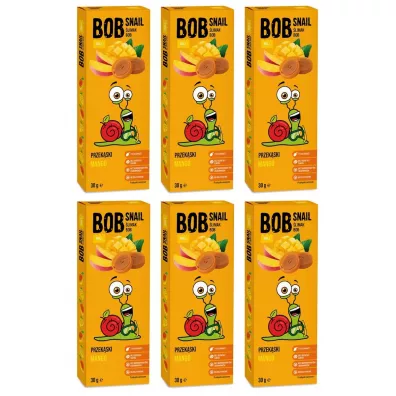 Bob Snail Przekąska mango bez dodatku cukru Zestaw 6 x 30 g