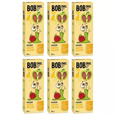 Bob Snail Przekąska jabłkowo-gruszkowa bez dodatku cukru Zestaw 6 x 30 g