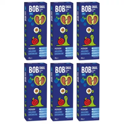 Bob Snail Przekąska jabłkowo-borówkowa bez dodatku cukru Zestaw 6 x 30 g
