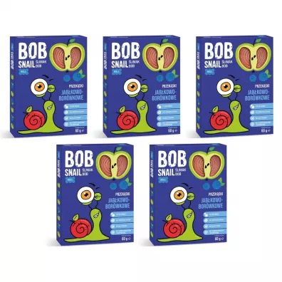 Bob Snail Przekąska jabłkowo-borówkowa Zestaw 5 x 60 g