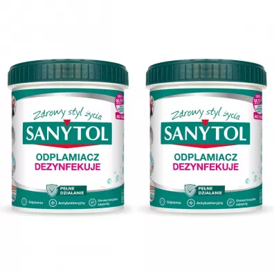 Sanytol Odplamiacz. Dezynfekuje i usuwa nieprzyjemne zapachy Zestaw 2 x 450 g