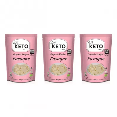 Better Than Foods Makaron keto konjac typu noodle lasagne bezglutenowy Zestaw 3 x 270 g Bio
