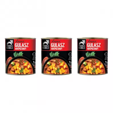 Męska Rzecz Danie gotowe Gulasz wieprzowy zestaw 3 x 830 g