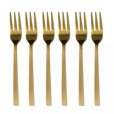 Kulig Komplet widelczyków do ciasta Piano gold w pudełku 29514 6 szt.