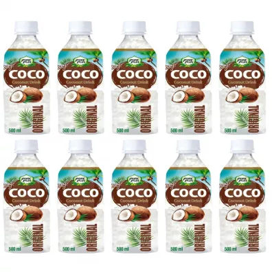 Pure Plus Napój kokosowy Zestaw 10 x 500 ml
