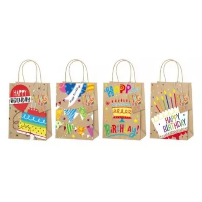 incood. Torba prezentowa kraft 26x32cm z brokatem mix