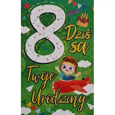 Karnet Urodziny 8 chłopiec