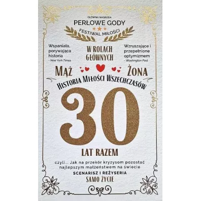 Karnet 30 rocznica ślubu (perłowa)