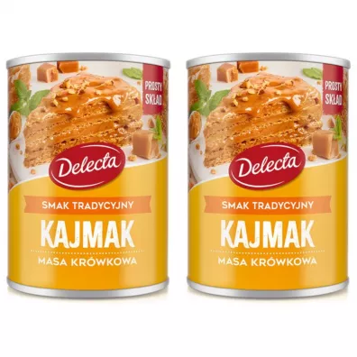 Delecta Kajmak masa krówkowa o smaku tradycyjnym zestaw 2 x 400 g