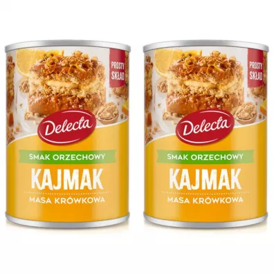 Delecta Kajmak masa krówkowa o smaku orzechowym zestaw 2 x 400 g