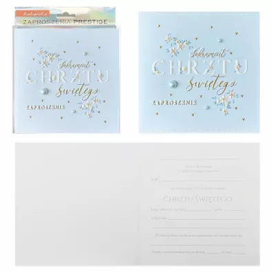 Kukartka Zaproszenie Chrzest 5szt