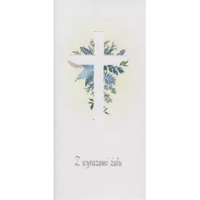 Karnet Kondolencje DL KON02 - Krzyż