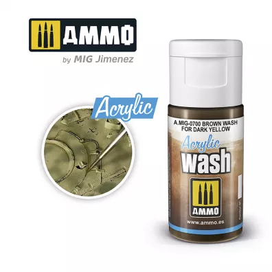 Ammo: Acrylic Wash - Brown Wash for Dark Yellow 15 ml