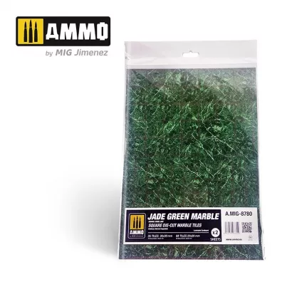 Ammo: Jade Green Marble - Square Die-Cut Marble Tiles (2) 2 szt.